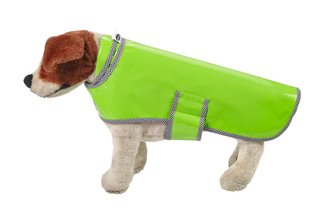 Freckled Sage Oilcloth Doggie Raincoat in Solid Lime