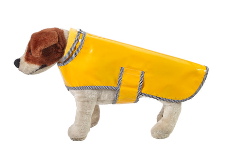 Freckled Sage Oilcloth Doggie Raincoat in Solid Yellow