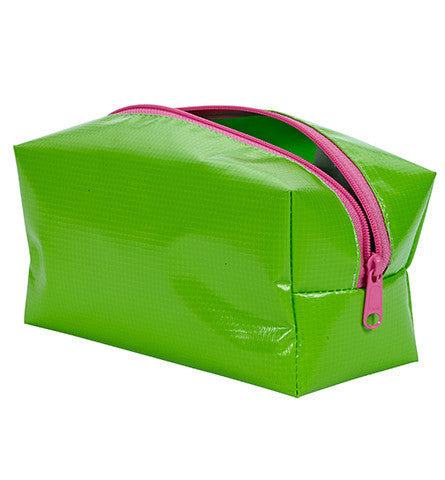Freckled Sage Oilcloth Dopp Kit Chartreuse Lime