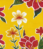 Hawaii Yellow Oilcloth Tablecloth with Red Gingham Trim You Pick the Size
