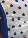 Slightly Imperfect Freckled Sage Oilcloth Reversible Dog Mat in Stripe Blue