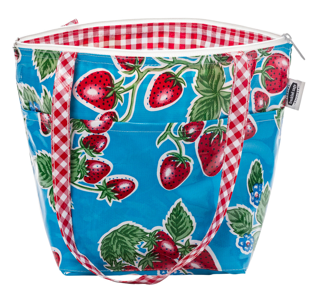Freckled Sage Insulated Thermal Lunch Bag Strawberry Blue 