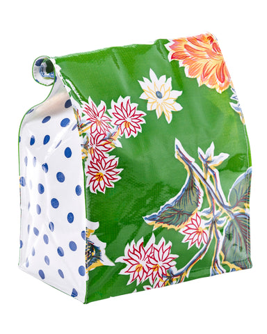 Freckled Sage Oilcloth Lunch Bag Mum Green 