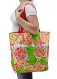 Freckled Sage Oilcloth Market Bags in Hydrangea White