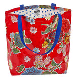 Freckled Sage Oilcloth Market Bag Mum Red