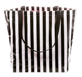 Freckled Sage Oilcloth Market Bags in Stripe Black 