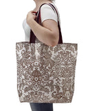 Freckled Sage Oilcloth Market Bags in Toile Brown
