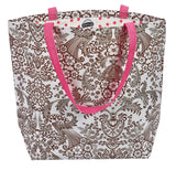 Freckled Sage Oilcloth Market Bags in Toile Brown