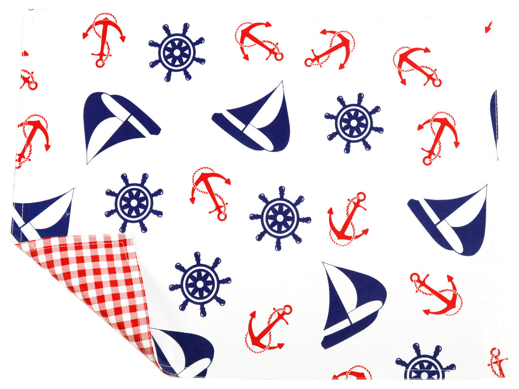 Freckled Sage Oilcloth Placemats Nautical Navy