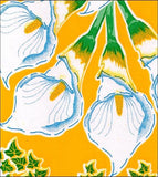 Freckled Sage Round Tablecloth in Calla Lilies on Yellow