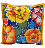Freckled Sage Oilcloth Pillow Sage's Garden Navy