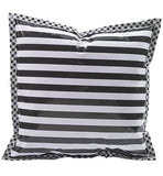 Freckled Sage Oilcloth Pillow Stripe Black