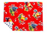 Freckled Sage Genuine Oilcloth Placemats in Retro Red