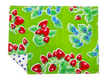 Freckled Sage Genuine Oilcloth Placemats in Strawberry Green