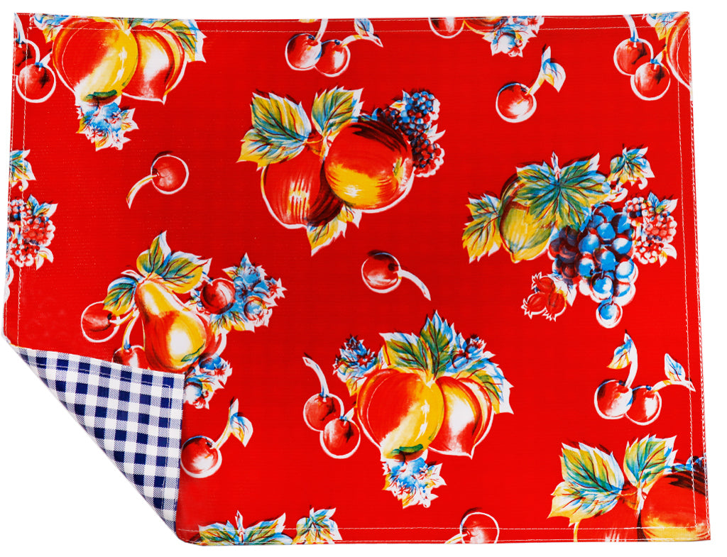 Freckled Sage Oilcloth Placemats Retro Red