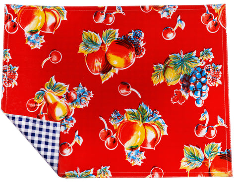 Freckled Sage Oilcloth Placemats Retro Red