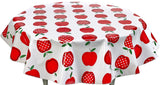 Freckled Sage Round Tablecloth Apples & Dots Red