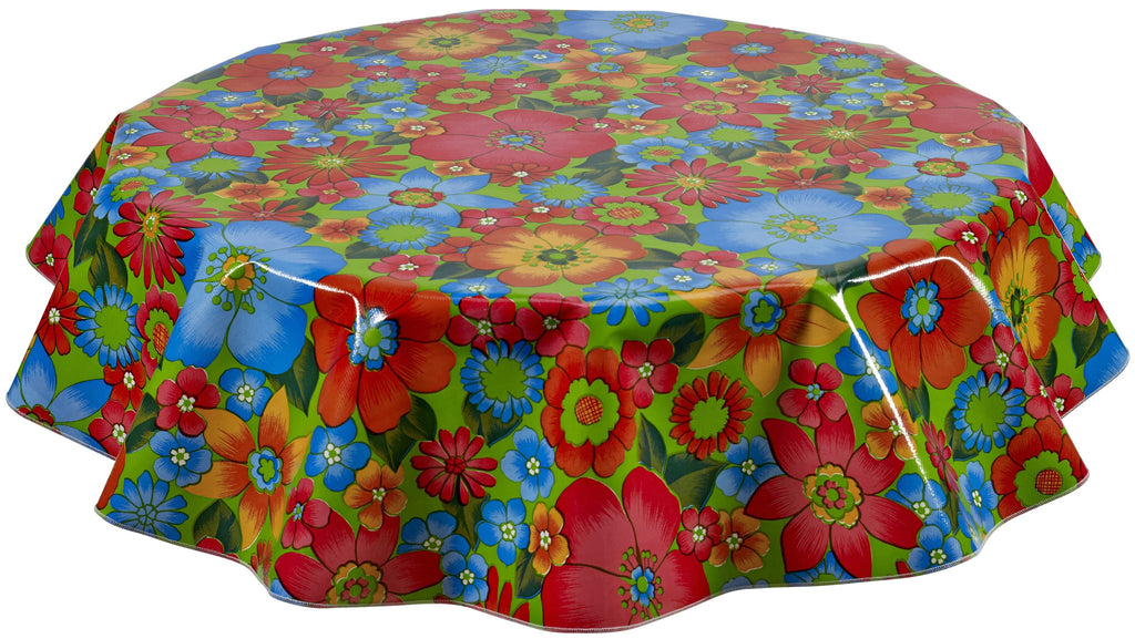 Freckled Sage Round Tablecloth Betty's Bunch Lime