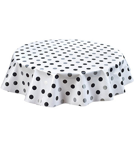 Freckled Sage Round Tablecloth Big Dot Silver & Black