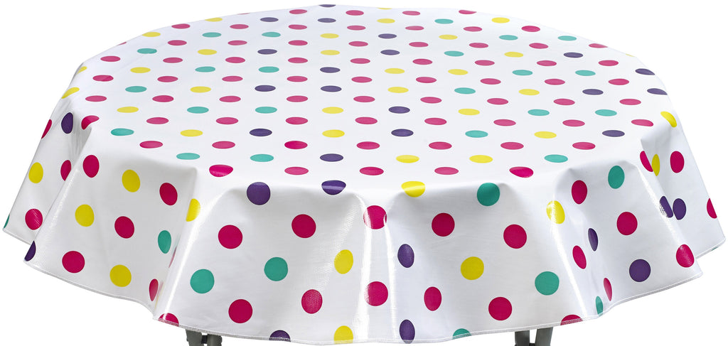 Freckled Sage Round tablecloth Big Dot Purple
