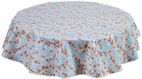Freckled Sage Round Tablecloth  Cherry Blossom Light Blue