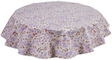 Round Oilcloth Tablecloth in Cherry Blossom Purple