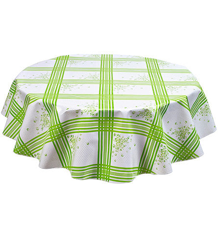 Freckled Sage Round Tablecloth Lime Cornflower