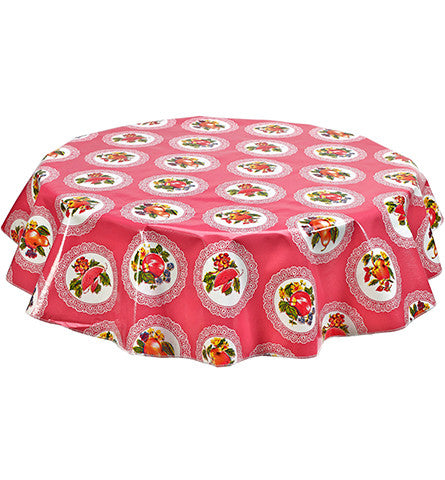 Freckled Sage Round Tablecloth Doily on Pink