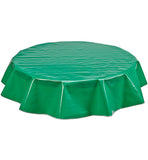 Freckled Sage Round Oilcloth Tablecloth Solid Kelly Green