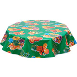 FreckledSage.com Round tropical Fruit Green tablecloth