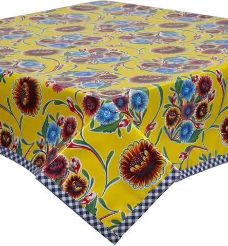Freckled Sage Oilcloth Tablecloth Bloom Yellow