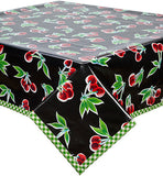 Freckled Sage Oilcloth Tablecloth Black Cherry