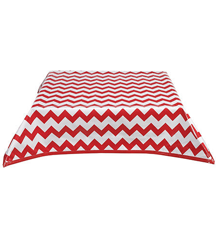 Freckled Sage Oilcloth Tablecloth Chevron Red
