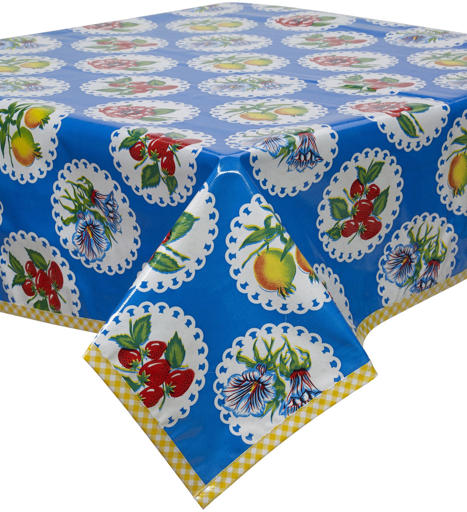 Freckled Sage Oilcloth Tablecloth Doily 2 Blue