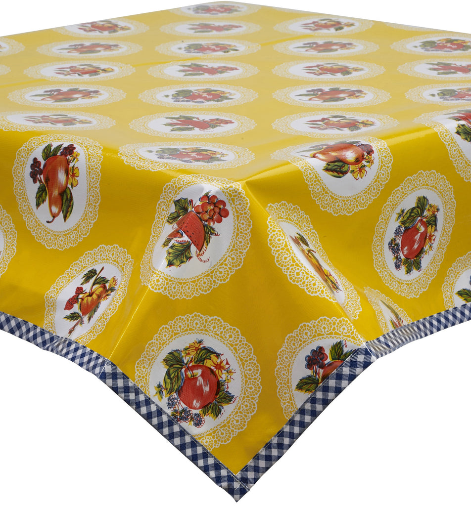 Freckled Sage Oilcloth Tablecloth Doily Yellow