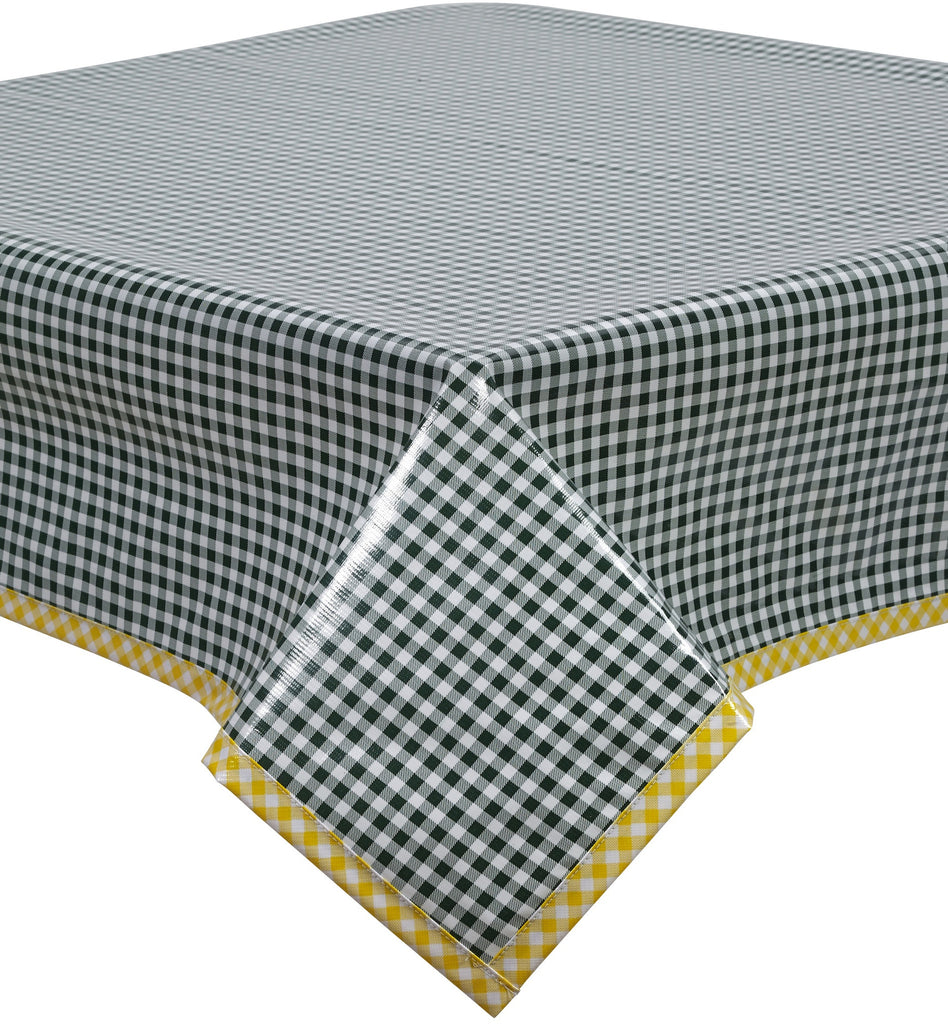 Freckled Sage Oilcloth Tablecloth Green Gingham