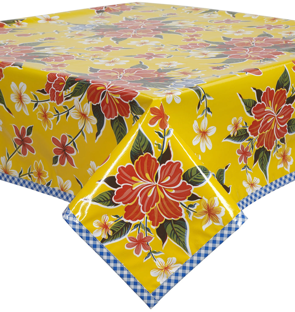 Freckled Sage Oilcloth Tablecloth Yellow Hawaii