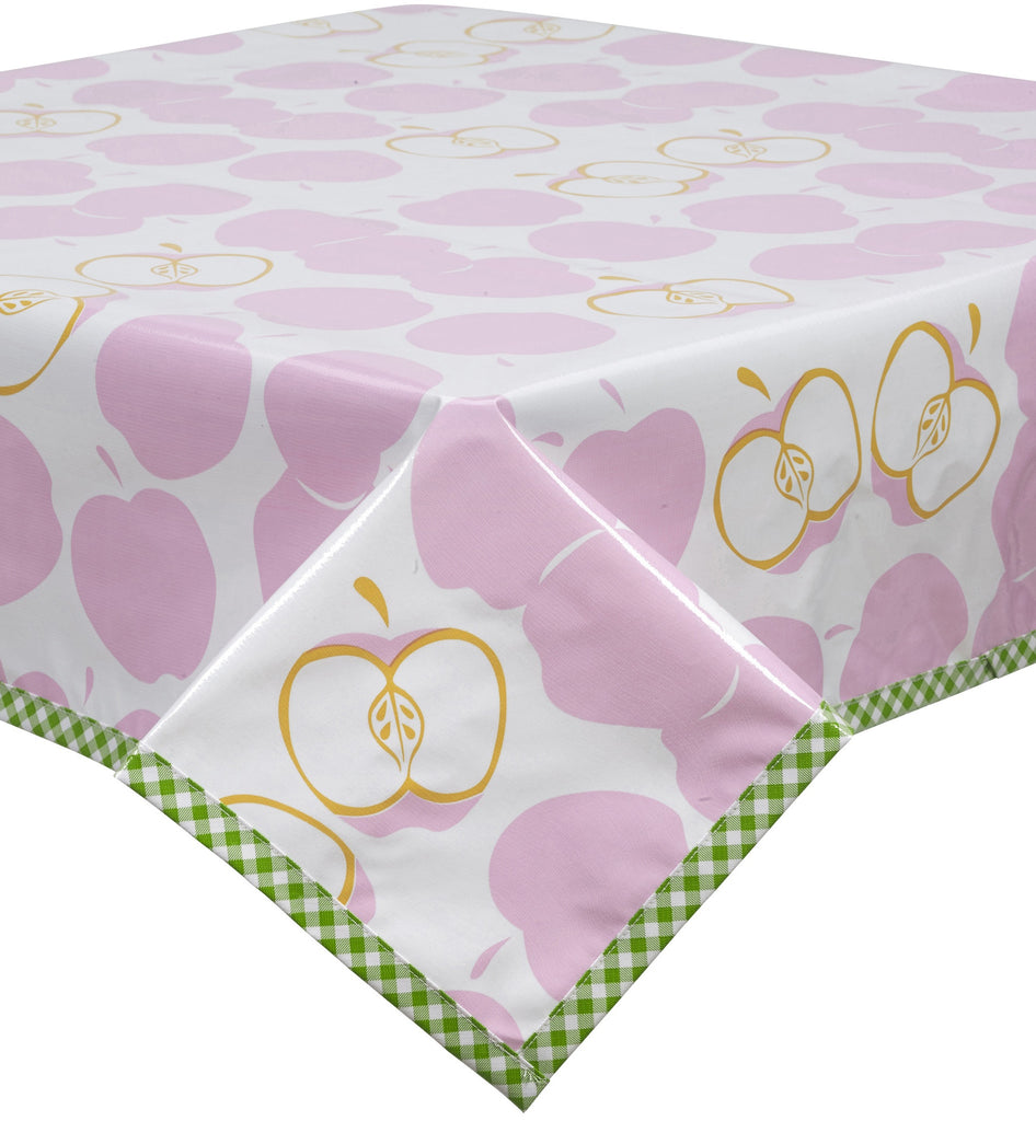Freckled Sage Oilcloth Tablecloth Mod Apple Pink