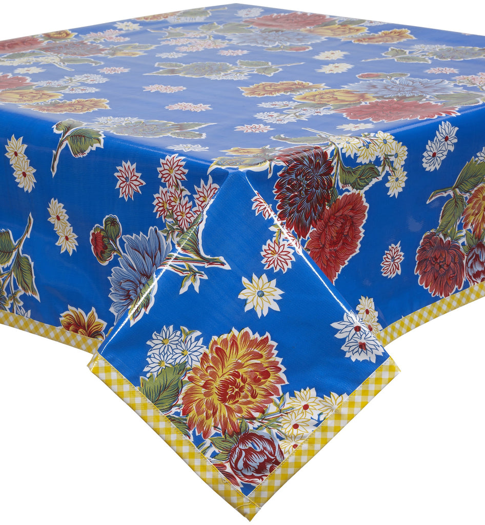Freckled Sage Oilcloth Tablecloth Mum Blue