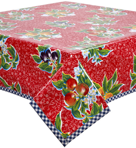 Freckled Sage Oilcloth Tablecloth Plum Red