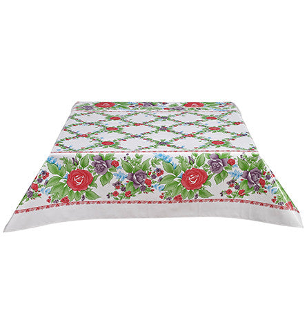 Rose Vine Red Oilcloth Tablecloth