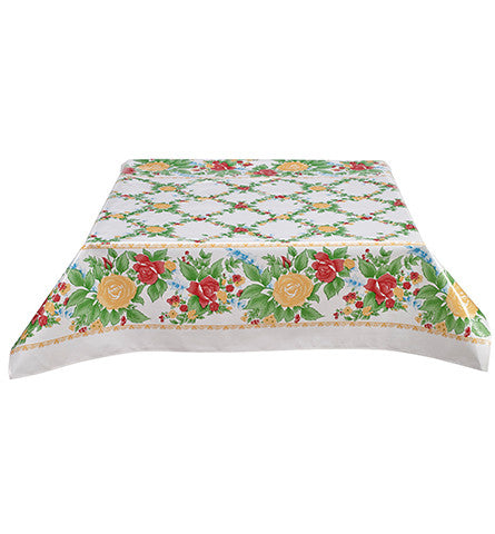 Rose Vine Yellow Oilcloth Tablecloth