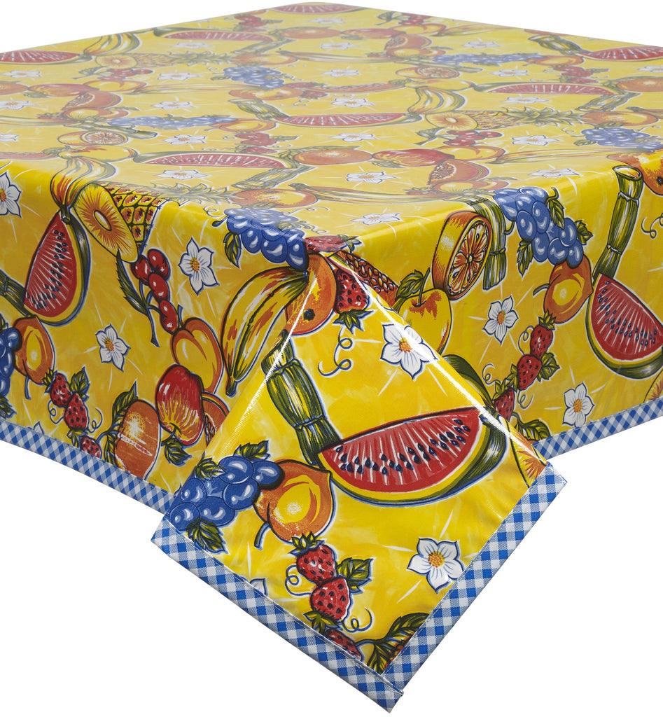 Freckled Sage Oilcloth Tablecloth Sugarcane Yellow