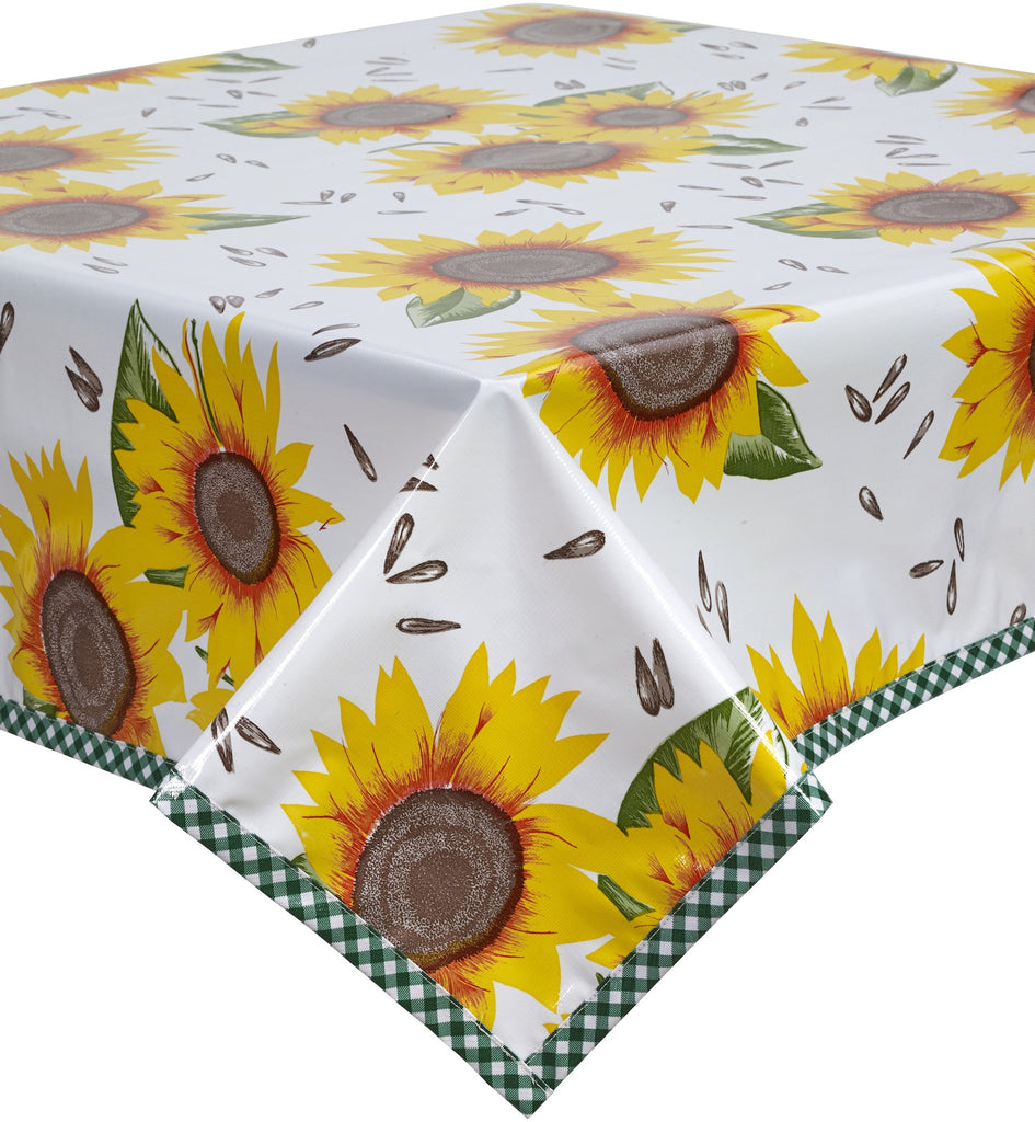 Freckled Sage Oilcloth Tablecloth Sunflower