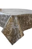 Freckled Sage Toile Gold Tablecloth