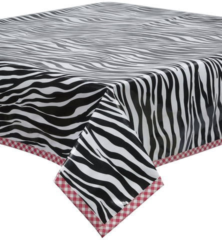 Freckled Sage Oilcloth Tablecloth Zebra