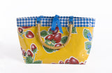Freckled Sage Oilcloth Bamboo Bag Strawberry Yellow