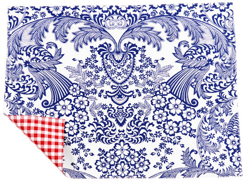 Freckled Sage Oilcloth Placemats Blue Toile