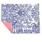 Freckled Sage Genuine Oilcloth Placemats in Toile Blue
