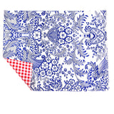 Freckled Sage Oilcloth Placemats Toile Blue